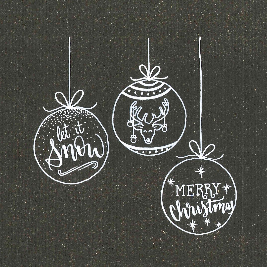 Handlettering of baubles.