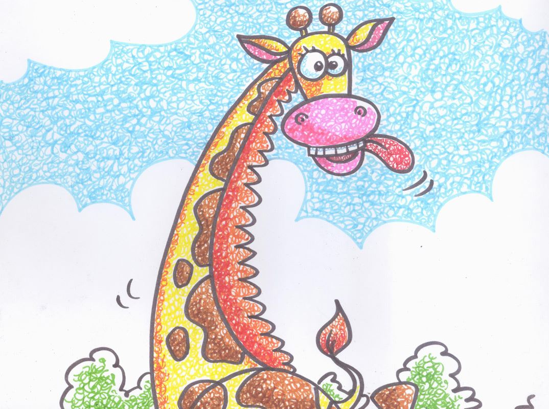 Colouring example giraffe