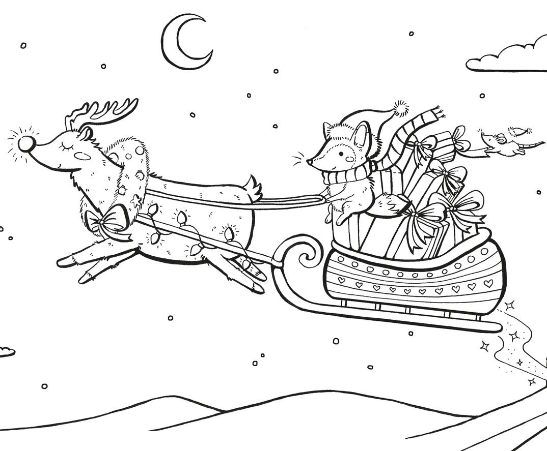 template reindeer sleigh