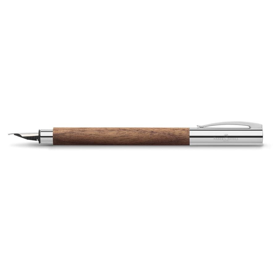Faber-Castell - Ambition walnut wood fountain pen, F, brown