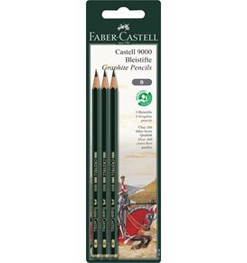 Faber-Castell - Castell 9000 graphite pencil, B, set of 3