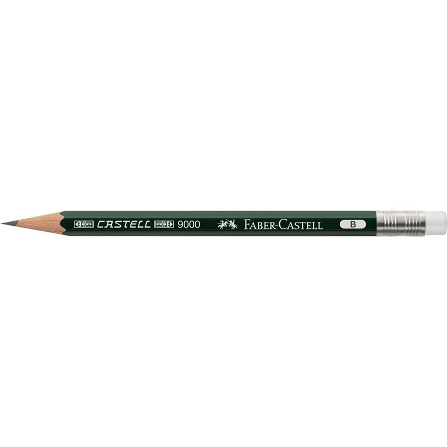 Faber-Castell - Perfect pencil Castell 9000 graphite pencil, B, spare pencil