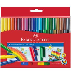 Faber-Castell - Connector felt tip pen, cardboard wallet of 20