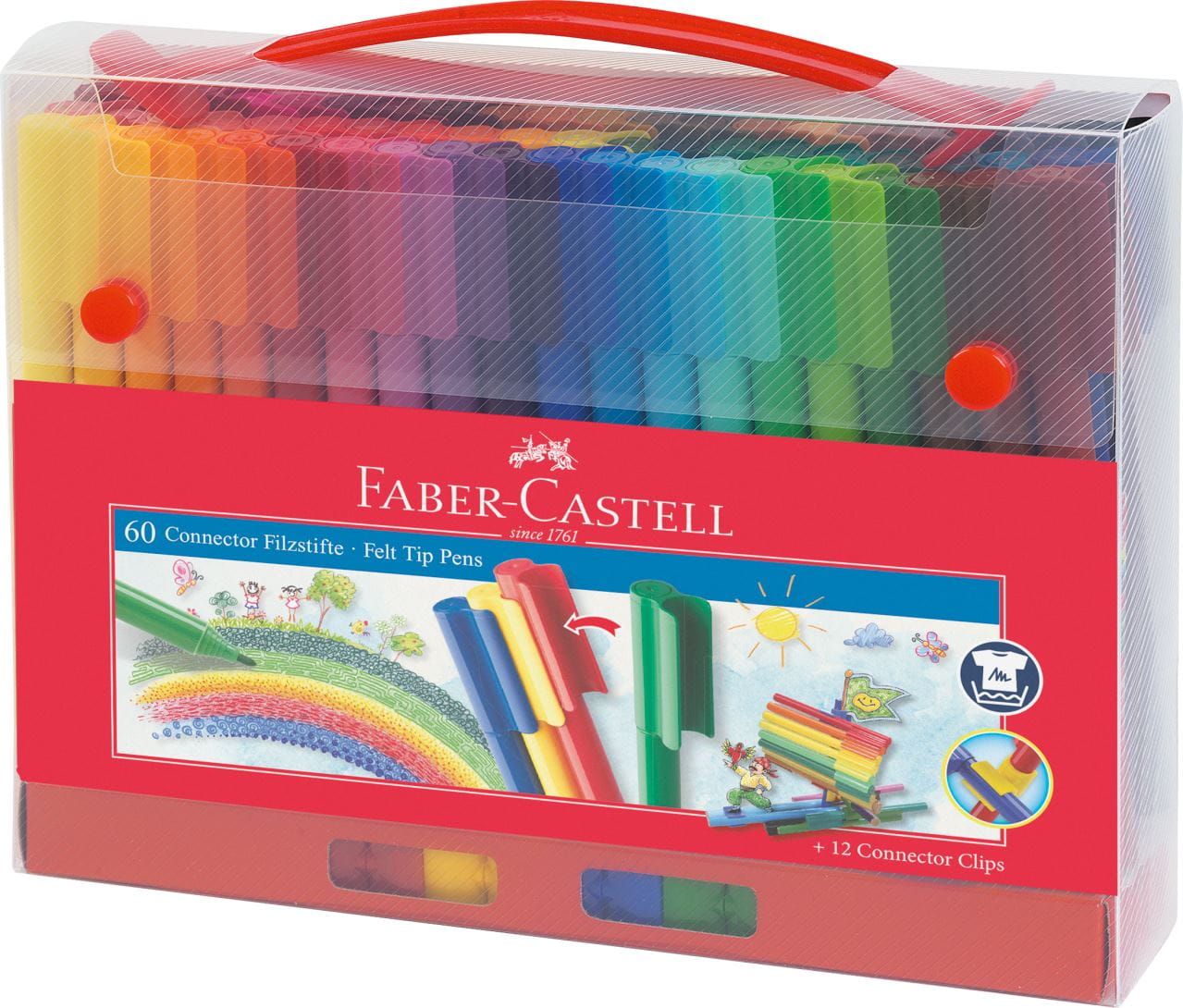 Faber-Castell - Connector felt tip pen set Carrying case, 72 pieces