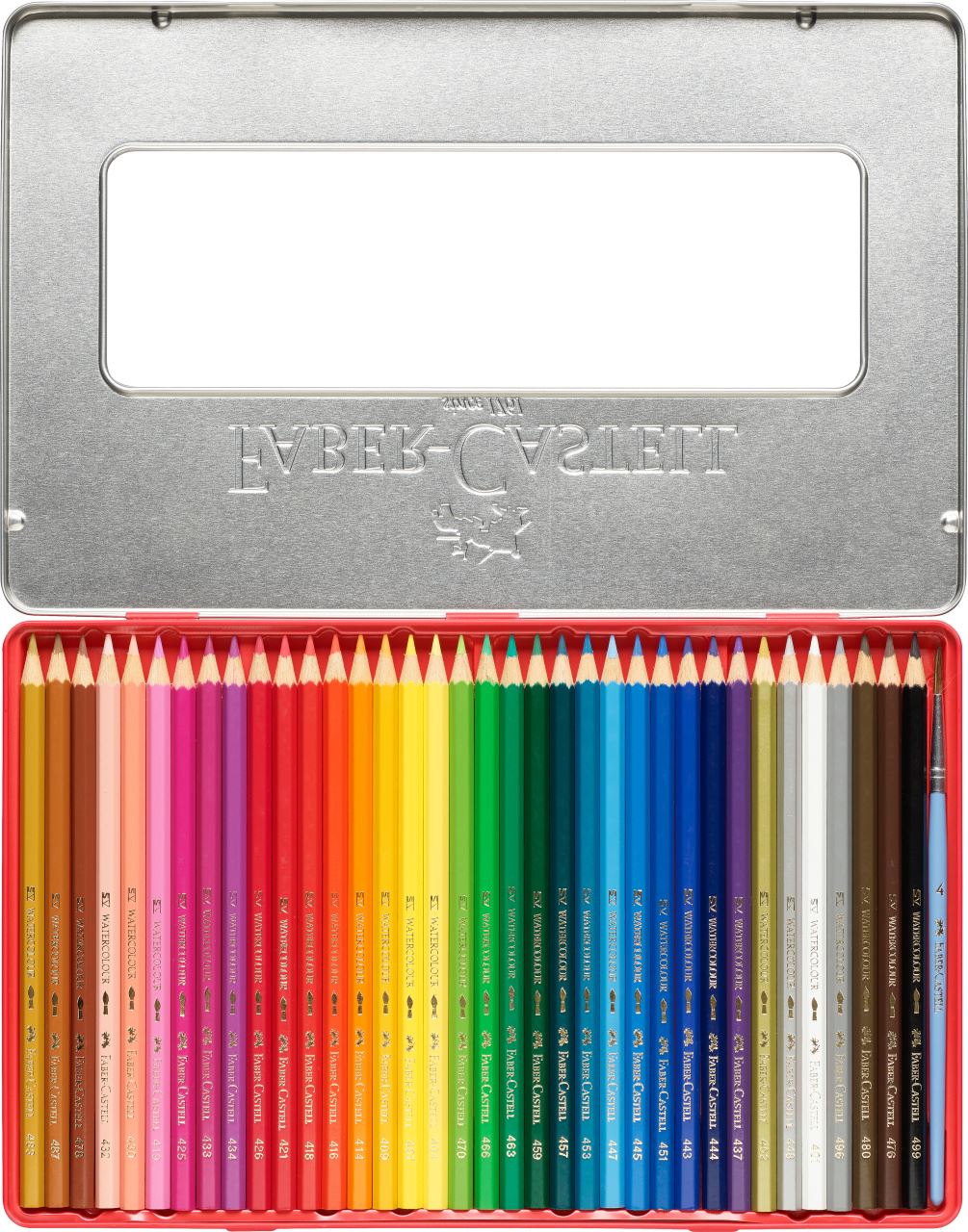 Faber-Castell - Classic Colour watercolour pencils, tin of 36