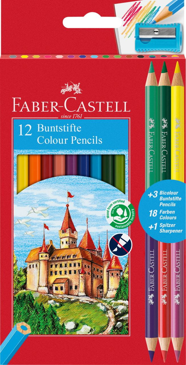Faber-Castell - Classic Colour colour pencils, cardboard wallet, 16 pieces