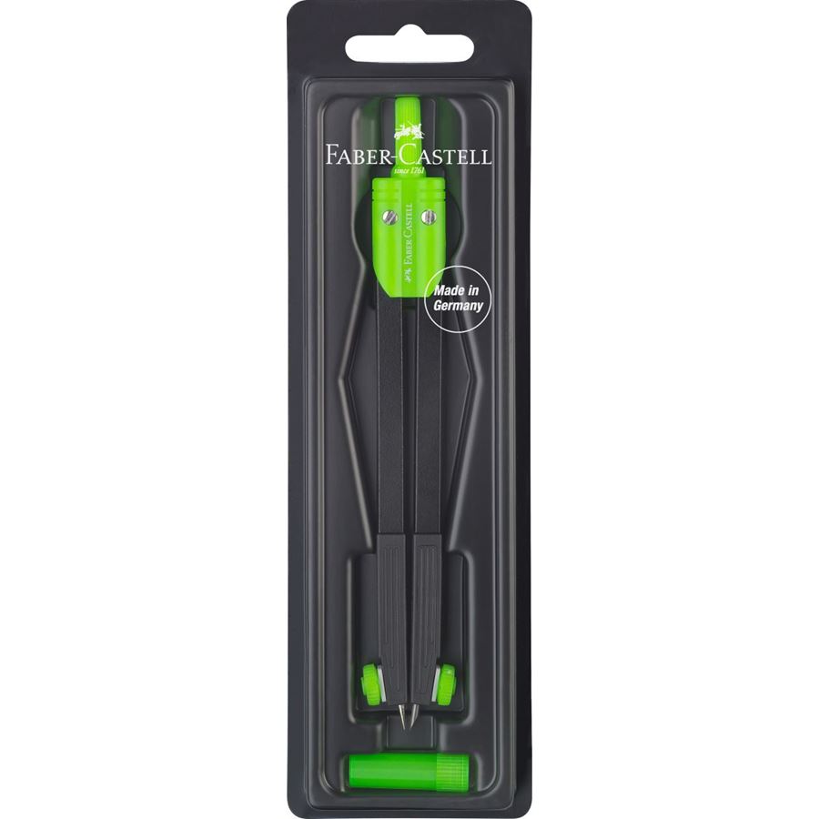 Faber-Castell - Compass for school & college, black/green