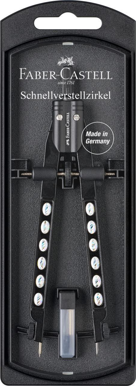 Faber-Castell - Quick set compass Factory chrome black