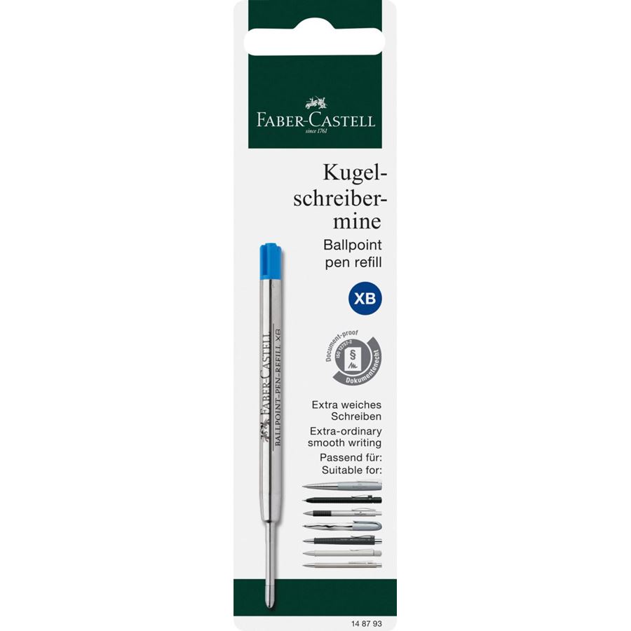 Faber-Castell - Ballpoint pen refill, large-capacity refill XB, blue