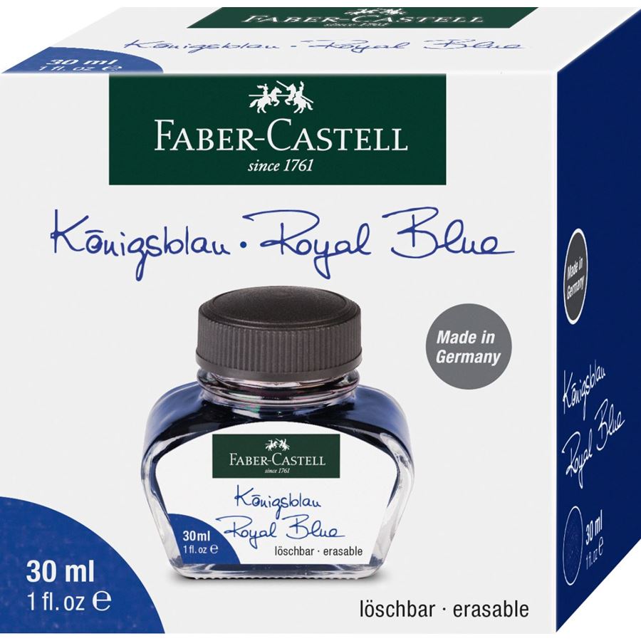 Faber-Castell - Ink bottle, 30 ml, ink blue erasable