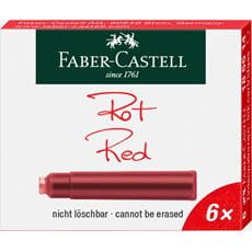 Faber-Castell - Ink cartridges, standard, 6x red