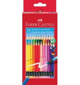 Faber-Castell - Classic Colours erasable colour pencils, wallet of 24