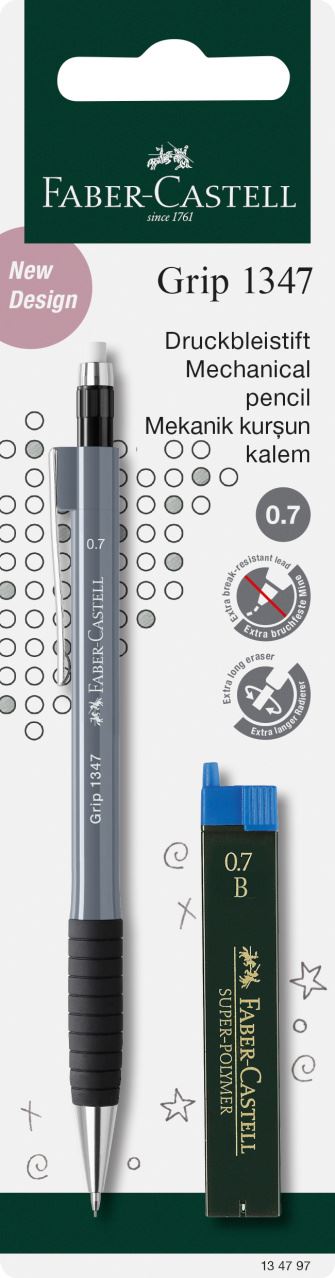 Faber-Castell - Grip 1347 mechanical pencil set, 0.7 mm, 2 pieces