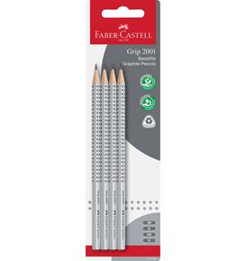 Faber-Castell - Grip 2001 graphite pencil, set of 4, H/HB/B/2B