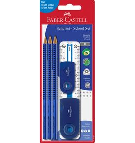 Faber-Castell - Grip 2001 graphite pencil set, B, blue, 6 pieces