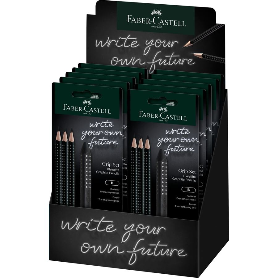 Faber-Castell - Grip 2001 graphite pencil set, B, black, 5 pieces