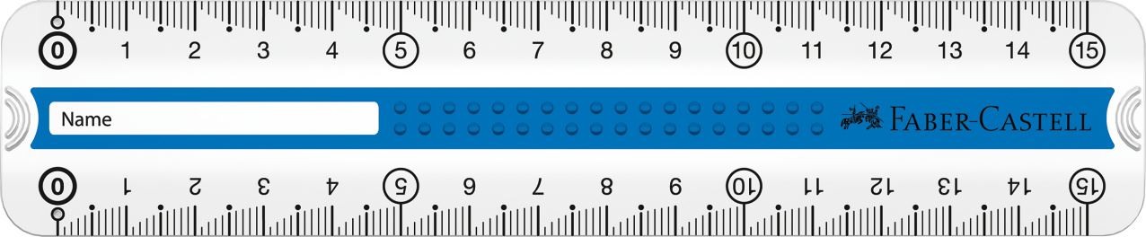 Faber-Castell - Grip ruler, 15 cm, break resistant, blue/turquoise