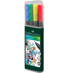Faber-Castell - Grip Finepen, 0.4, plastic tube of 10