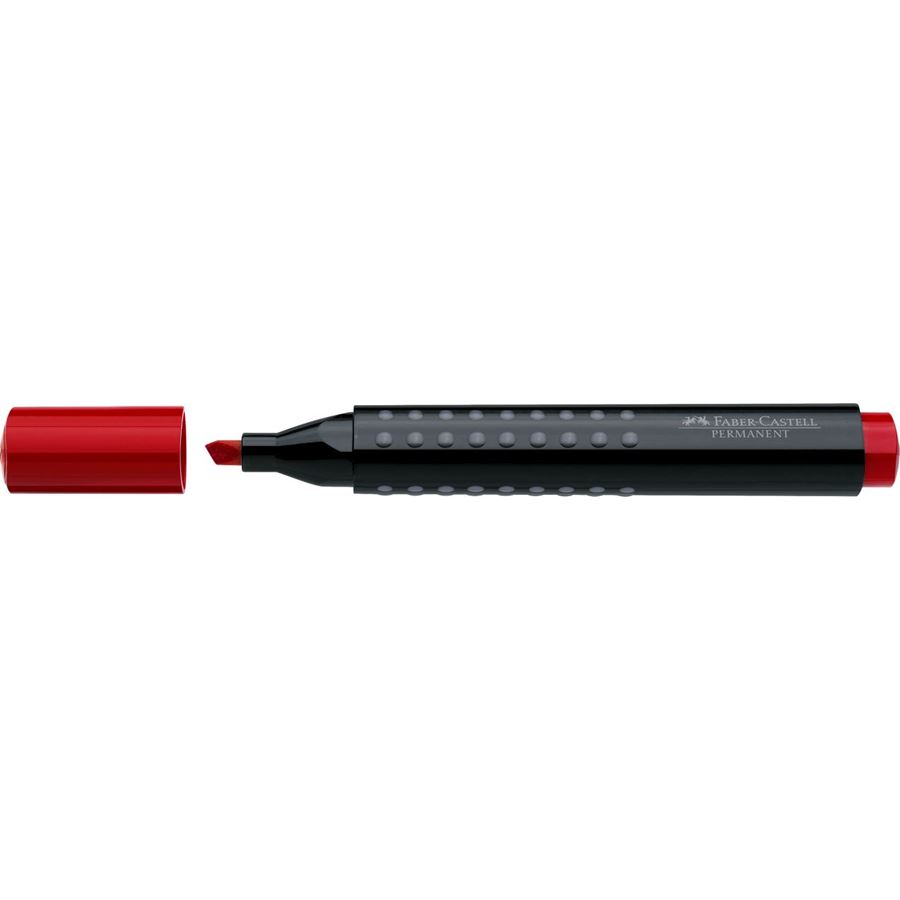 Faber-Castell - Grip Marker Permanent, chisel tip, red