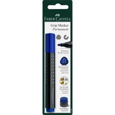 Faber-Castell - Grip Marker Permanent, round tip, blister card of 1, blue