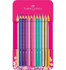 Faber-Castell - Sparkle colour pencil tin with 12 Sparkle colour pencils
