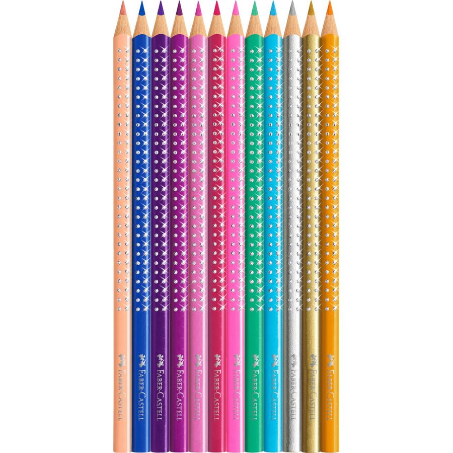 Faber-Castell - Sparkle colour pencil tin with 12 Sparkle colour pencils
