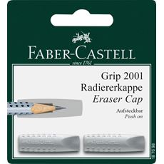 Faber-Castell - Grip 2001 eraser cap eraser, grey, set of 2