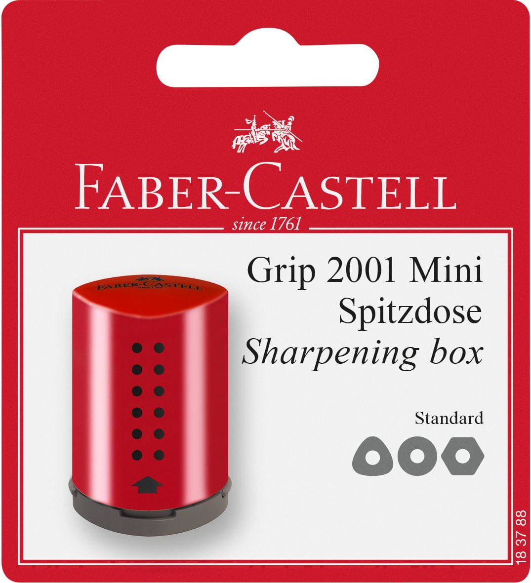 Faber-Castell - Grip Mini sharpening box, set of 1, red/blue, sorted