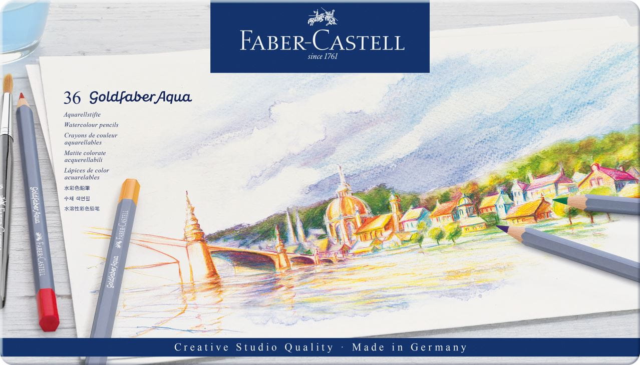 Faber-Castell - Goldfaber Aqua watercolour pencil, tin of 36