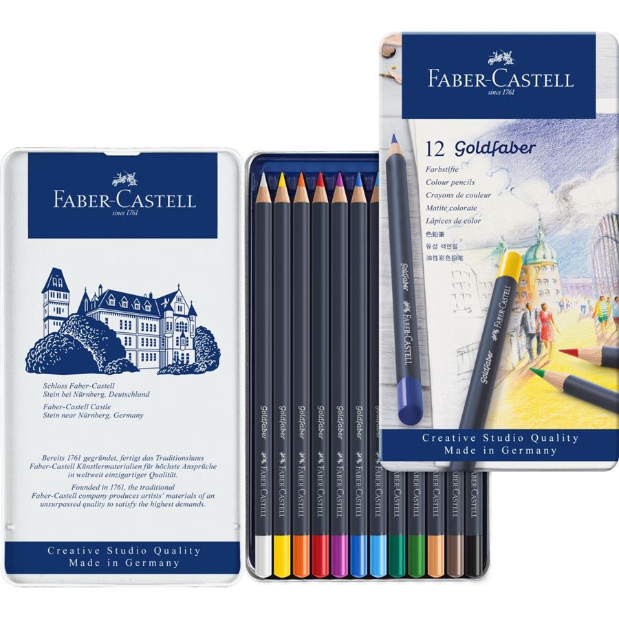 Faber-Castell - Goldfaber colour pencil, tin of 12
