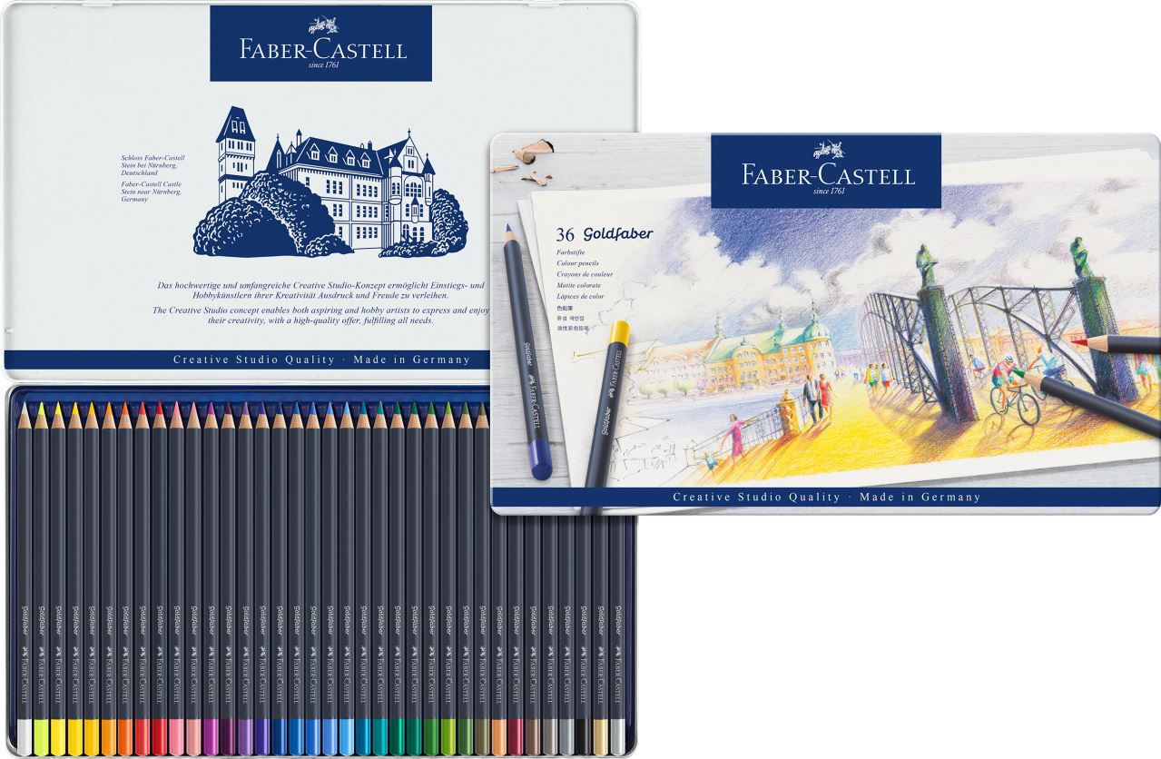 Faber-Castell - Goldfaber colour pencil, tin of 36