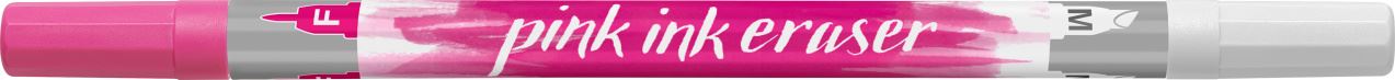 Faber-Castell - Pink ink eraser, chisel tip M and pink tip F for correction