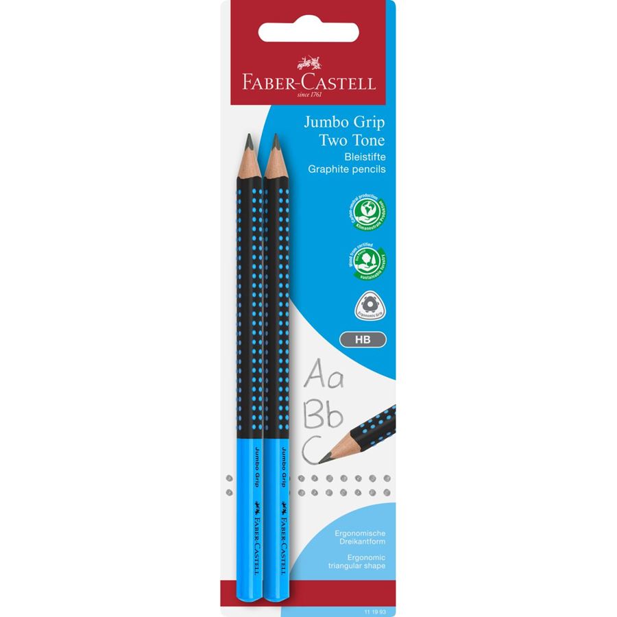 Faber-Castell - Two Tone Jumbo Grip graphite pencil, HB, 2 pieces