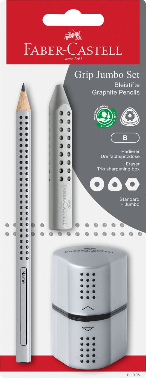 Faber-Castell - Jumbo Grip graphite pencil set, 3 pieces