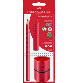 Faber-Castell - Jumbo Grip graphite pencil set, red, 3 pieces