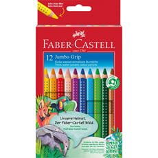 Faber-Castell - Jumbo Grip colour pencil, cardboard wallet of 12