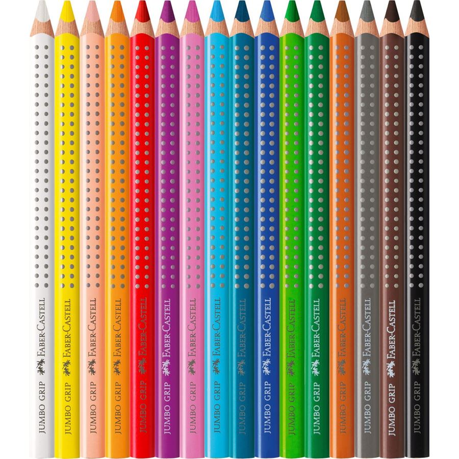 Faber-Castell - Jumbo Grip colour pencil, tin of 16