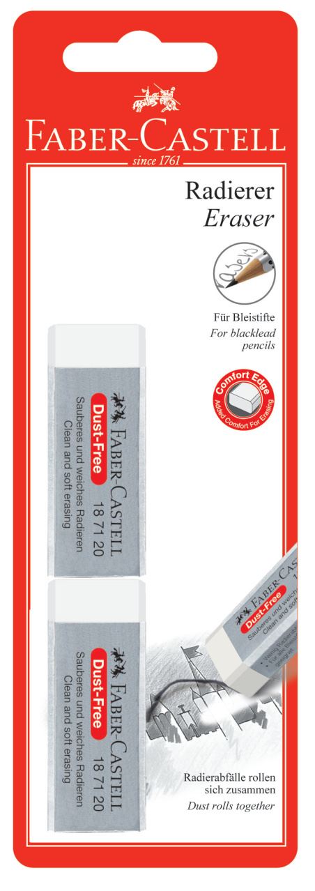 Faber-Castell - Dust-free eraser, white, set of 2