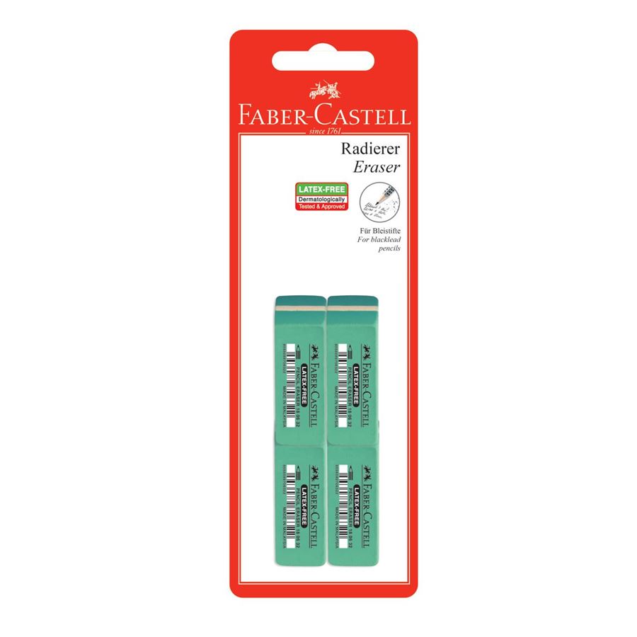 Faber-Castell - 7006-32 latex-free eraser, set of 4
