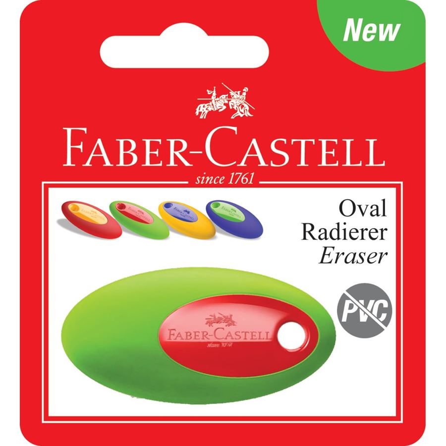 Faber-Castell - Oval eraser, set of 1, sorted colours