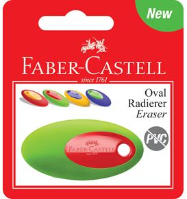 Faber-Castell - Oval eraser, set of 1, sorted colours