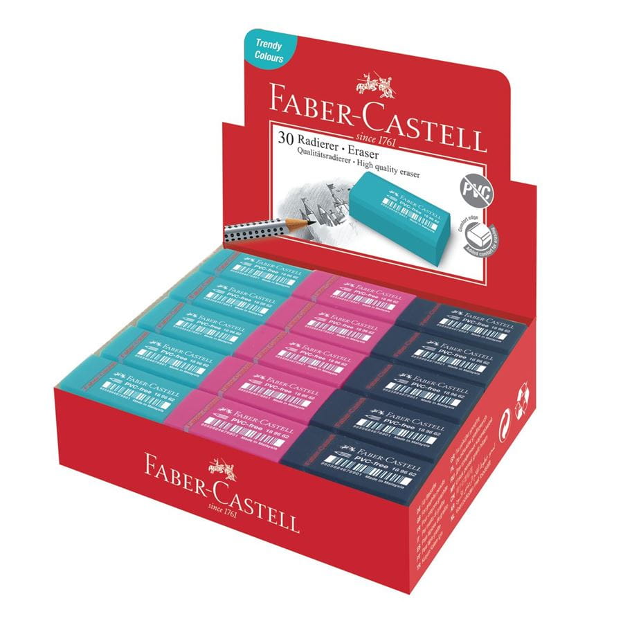 Faber-Castell - Eraser, 3 trend colours, sorted