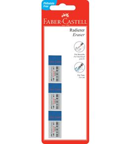 Faber-Castell - 7082-30 Combi eraser, blue-white, set of 3