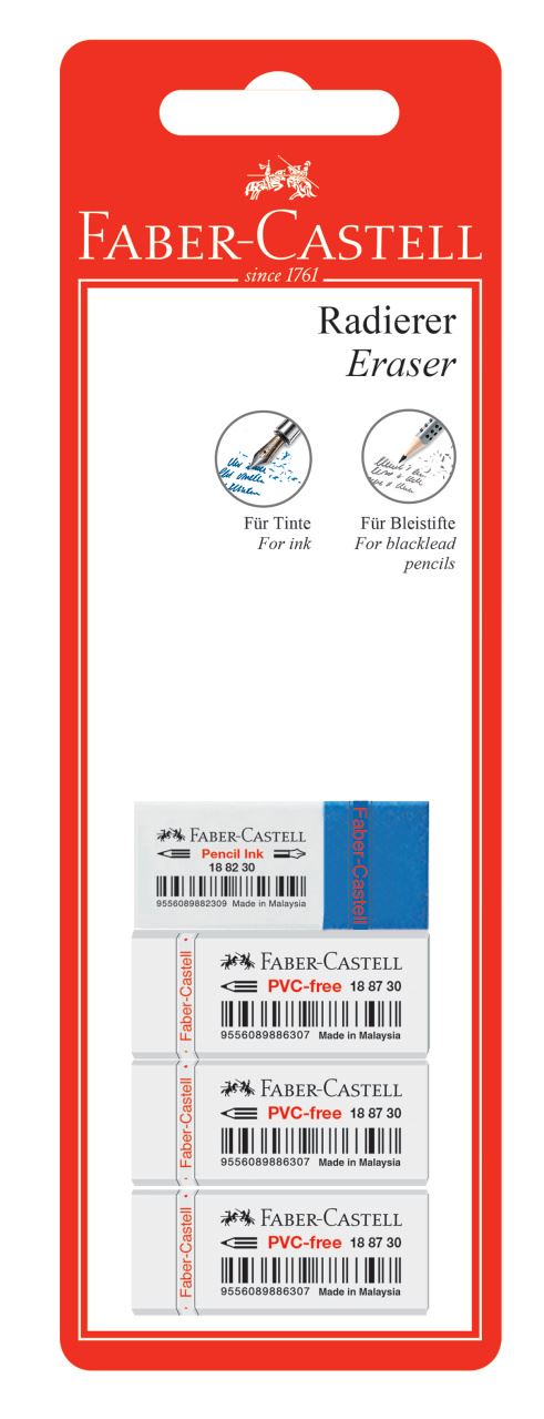 Faber-Castell - 7082/7086 eraser, 4 pieces