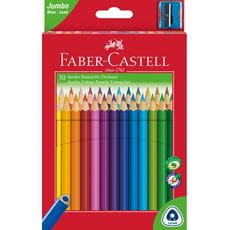 Faber-Castell - Jumbo Triangular Junior colour pencils, wallet of 30
