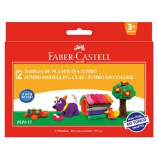 Faber-Castell - Jumbo plastilin sticks, cardboard wallet of 12