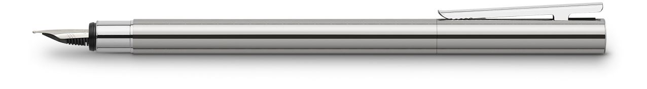 Faber-Castell - Neo Slim Stainless Steel fountain pen, B, silver shiny