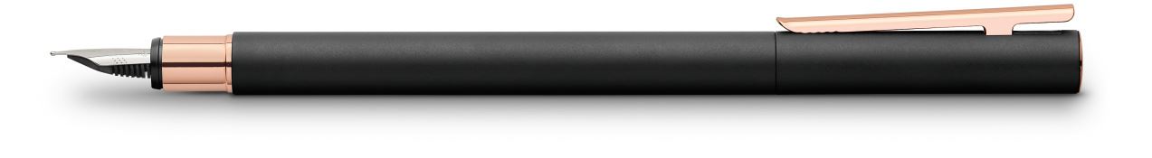 Faber-Castell - Neo Slim metal fountain pen, EF, black with rosegold