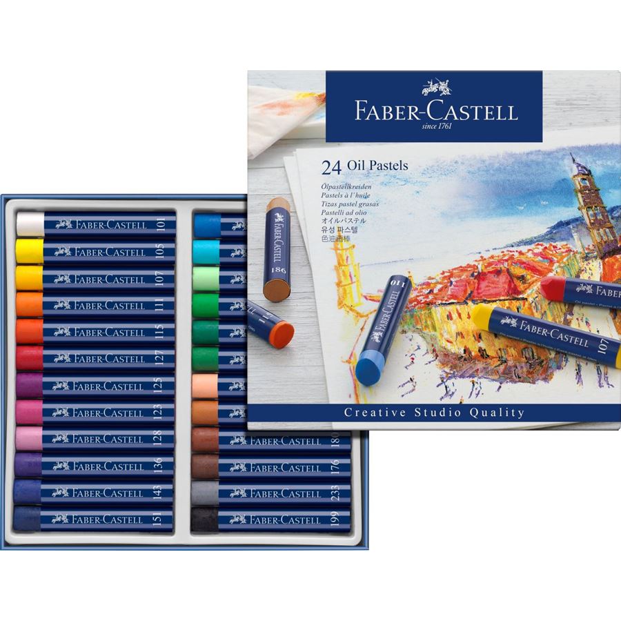 Faber-Castell - Oil pastels, cardboard wallet of 24