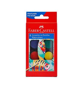Faber-Castell - Paint box of 8 colours with brush
